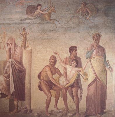 Alma-Tadema, Sir Lawrence The Sacrifice of Iphigenia,Roman,1st century AD Wall painting from pompeii(House of the Tragic Poet) (mk23) china oil painting image